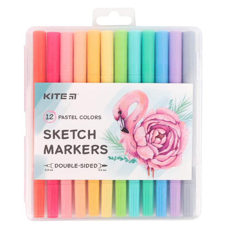 Набір скетч-маркерів "Kite" Pastel 12 кольор. №K22-045 — купити | Канцелярський Сад