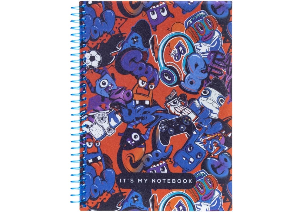 Блокнот пруж. А5 80арк. кліт. пласт. обкл. "Optima" Pattern 28 №O20832-28 — купити | Канцелярський Сад