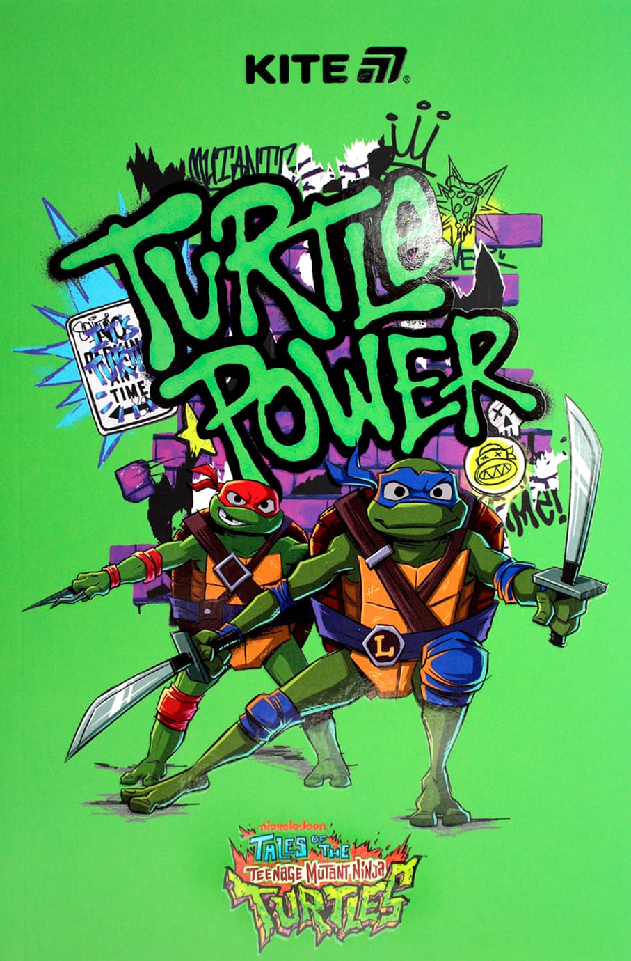 Блокнот А5 64арк. б/лін. м'яка обкл. Ninja Turtles термобіндер №NT25-193-1/Kite — купити | Канцелярський Сад