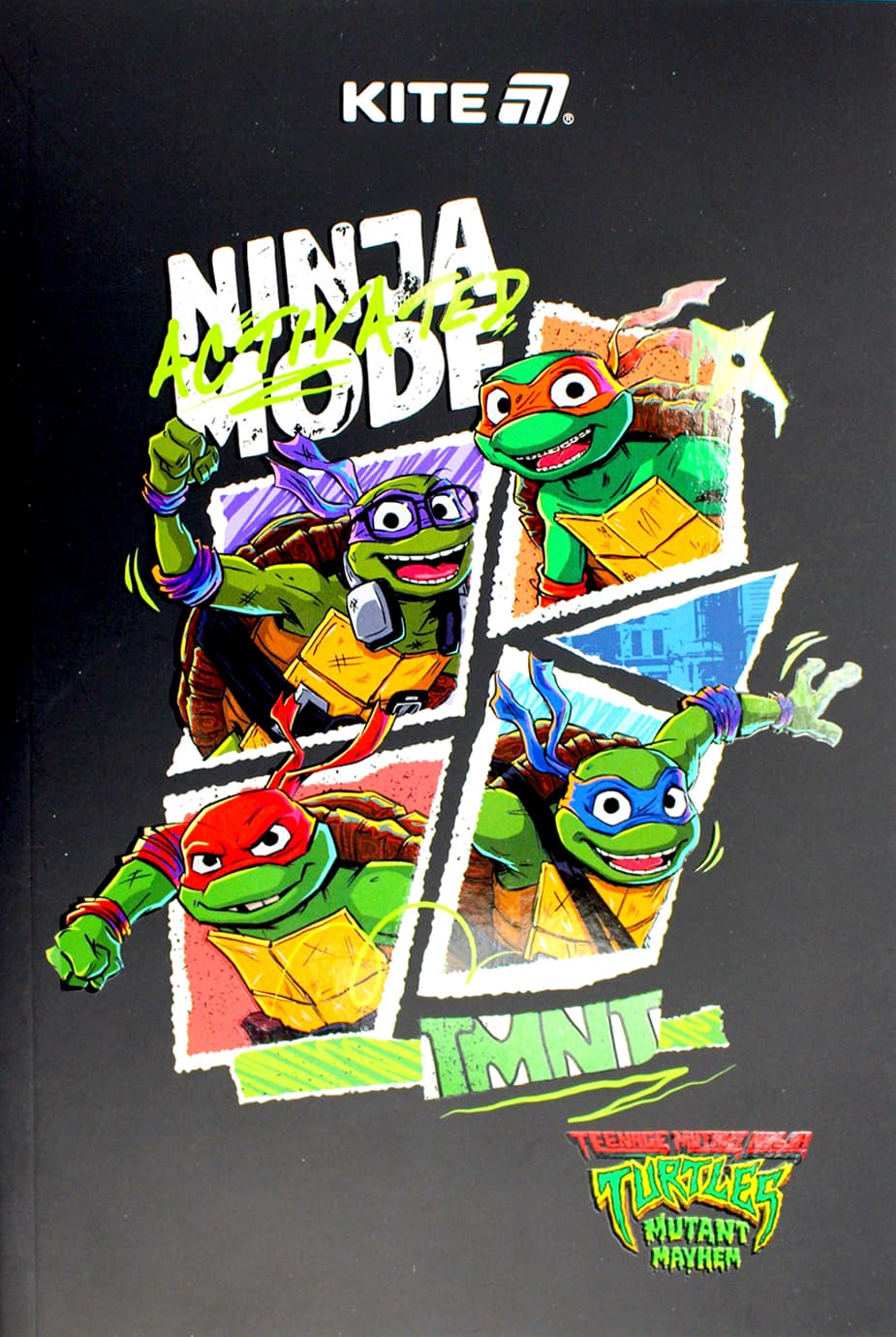 Блокнот А5 64арк. б/лін. м'яка обкл. Ninja Turtles термобіндер №NT25-193-2/Kite — купити | Канцелярський Сад