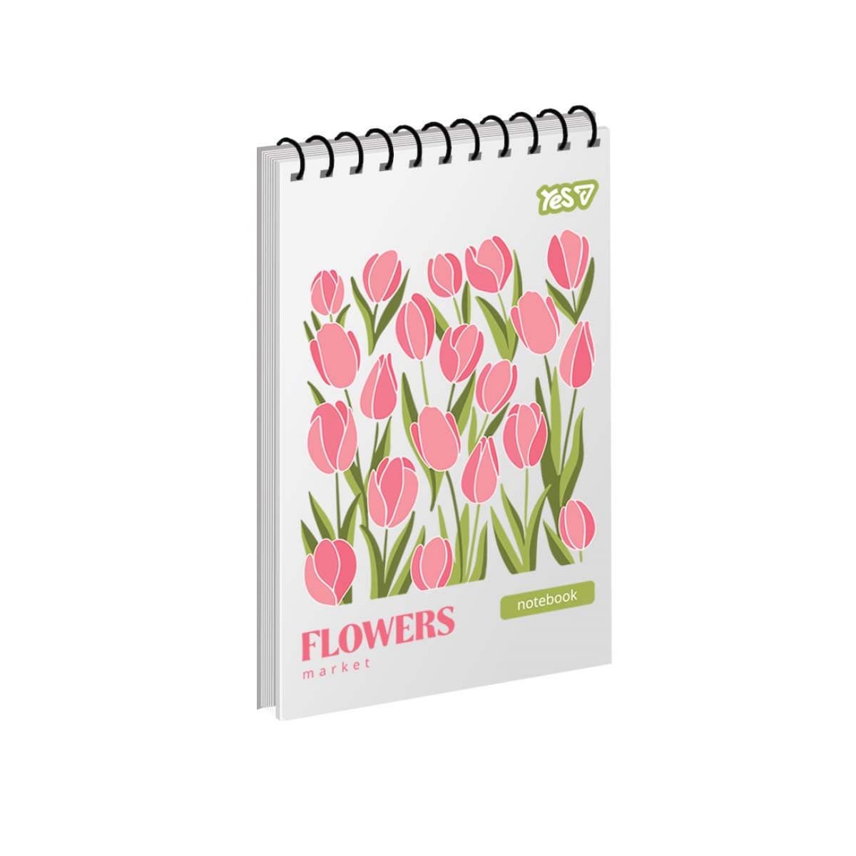 Блокнот пруж. верх. А6 80арк. кліт. карт. Flowers №152293/Yes — фото товару | Канцелярський Сад