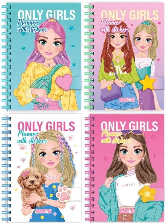 Блокнот пруж. бок. В6 64арк. "Only Girls Planner" з наліпками №LS-01/Апельсин — купити | Канцелярський Сад