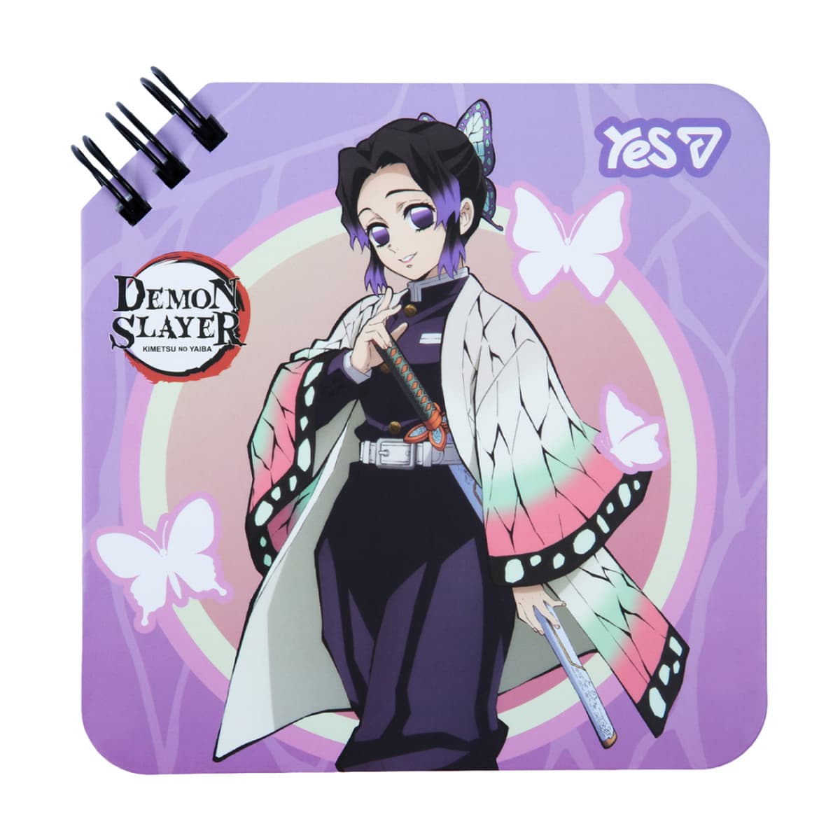 Блокнот пруж. верх. 110х110мм 80арк. лін. "Demon Slayer Shinobu" №152194/Yes — купити | Канцелярський Сад