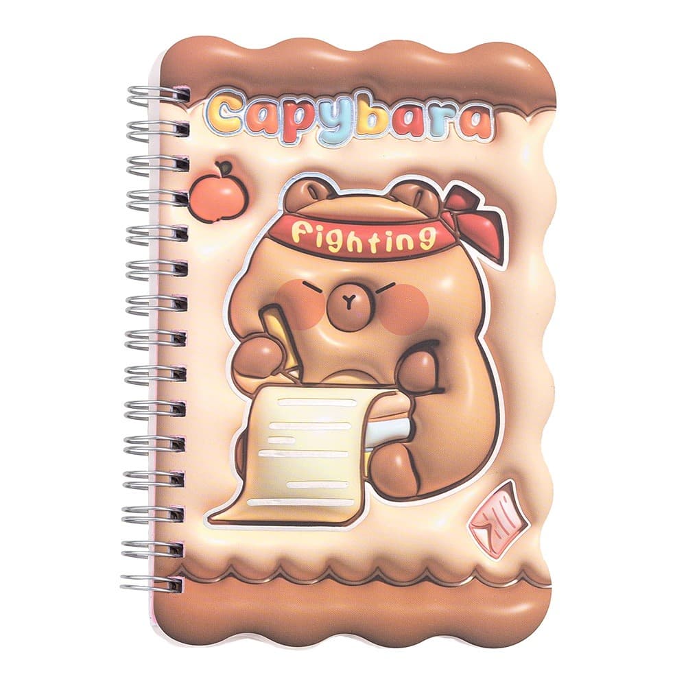 Блокнот пруж. бок. А6 60арк. кліт. тв. обкл. асорті "Kids line. Capybara" №ZB.700026/Zibi — купити | Канцелярський Сад