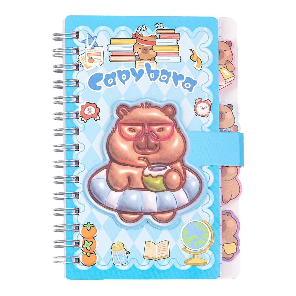 Блокнот пруж. бок. А6 60арк. кліт. з магніт. заст. "Kids line. Capybara" №ZB.700027/Zibi — купити | Канцелярський Сад
