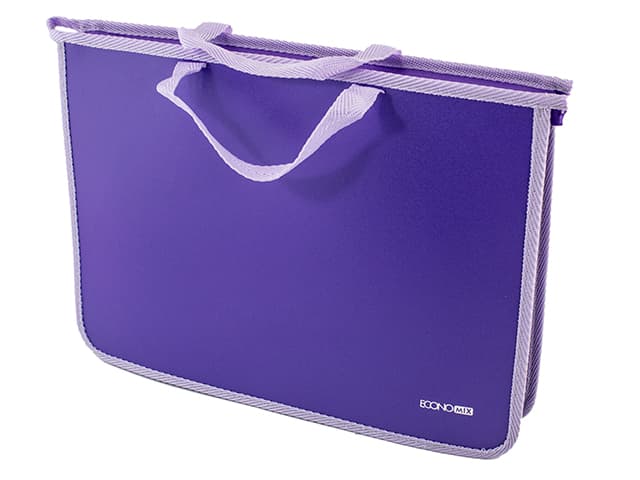 Портфель "Economix" №E31630-12 В4 пласт. 2від. на блиск. (бузковий) — купити | Канцелярський Сад