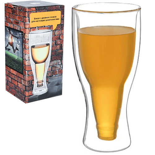 Стакан скло "Beer" 350мл з подвійною стінкою №201-24/S&T — купити | Канцелярський Сад