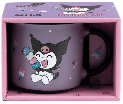 Чашка керам. 370мл "Kuromi" в подар. кор-ці №HK25-217-2/Kite — купити | Канцелярський Сад