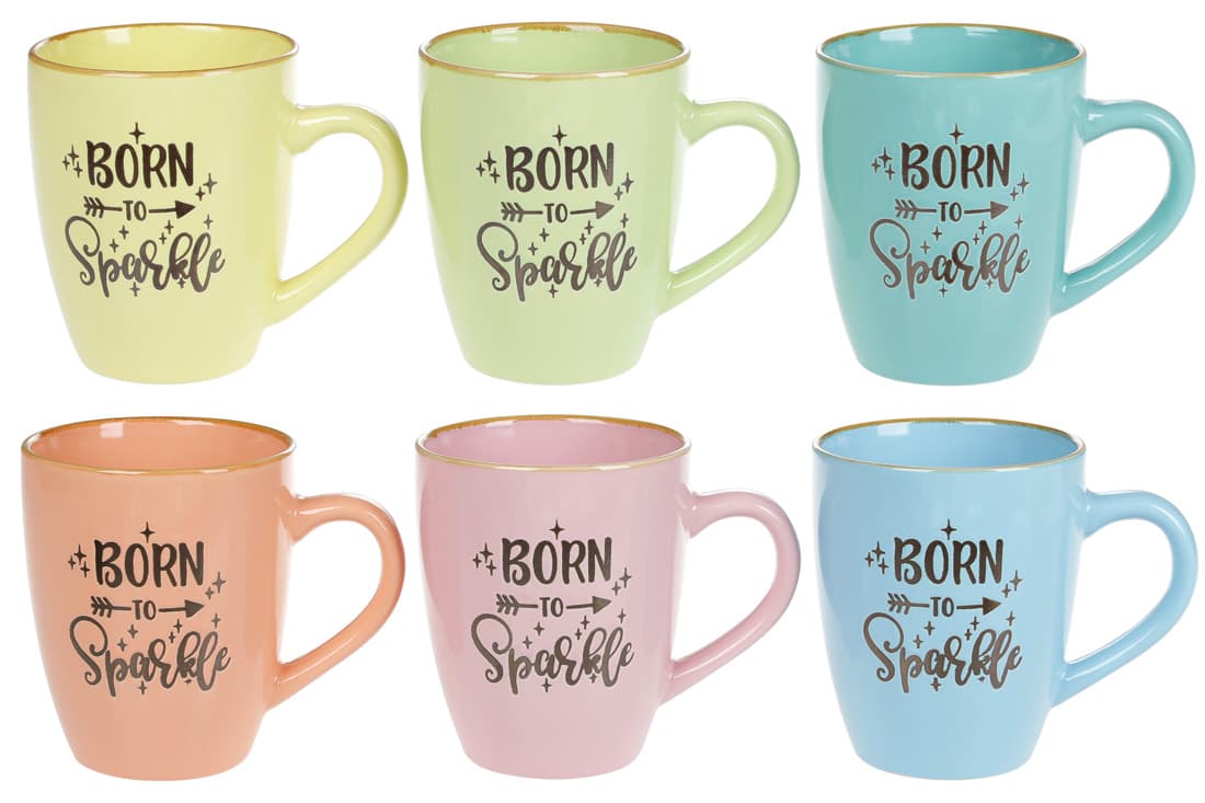 Чашка керам. 360мл "Born to Sparkle" №344-131/Bonadi — купити | Канцелярський Сад