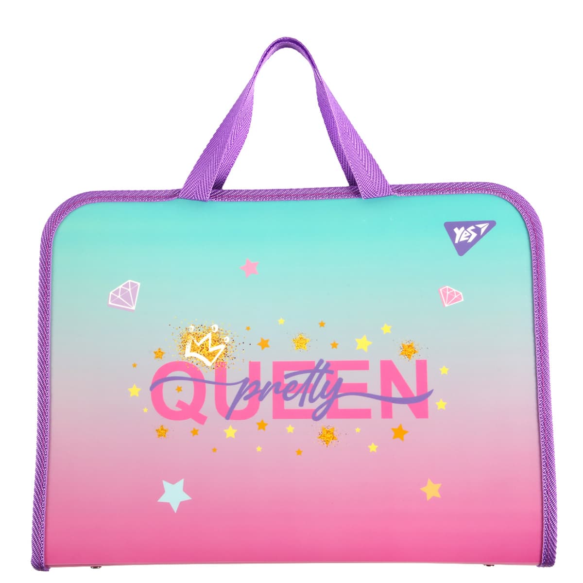 Папка-портфель "Yes" №492312 А4 Glamour на блиск. з ручками — купити | Канцелярський Сад