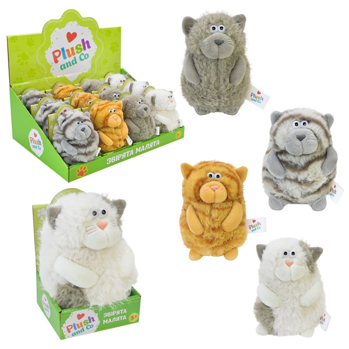 М'яка ігр. "Plush and Co" Кіт 13см, в кор-ці 38х26х14см №PLC25015(12)(144) КІ — купити | Канцелярський Сад