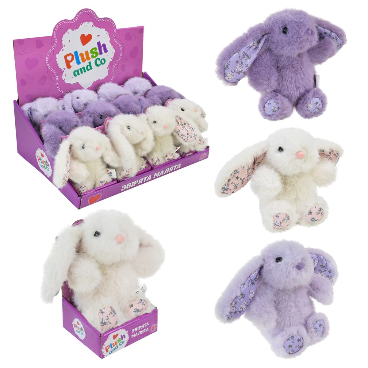 М'яка ігр. "Plush and Co" кролик 13см, в кор-ці 37,5х26,5х15см,3види №PLC25017(12)(144) КІ — купити | Канцелярський Сад