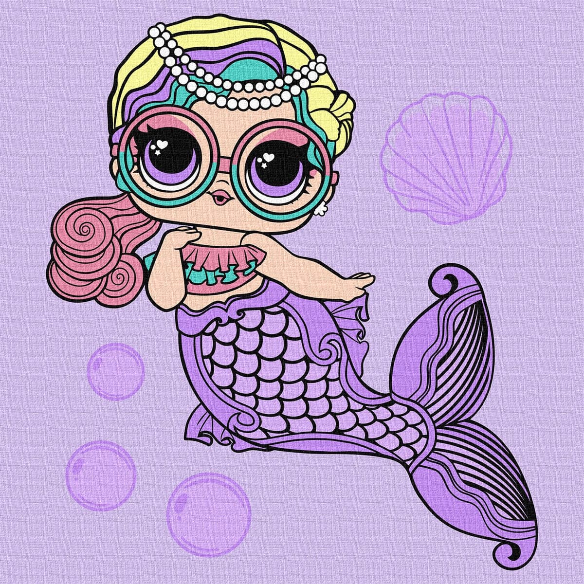 Картини по номерах акрил. для дітей"L.O.L.Surprise!Mermaids MissSea"40х40см№KHO6263/Ідейка — купити | Канцелярський Сад