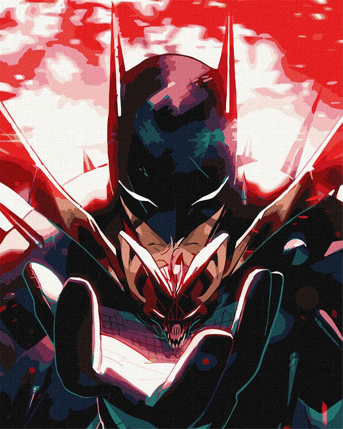 Картини по номерах акрил. "Batman: Темний Лицар з фарбами металік" 40х50см №KHO8718/Ідейка — купити | Канцелярський Сад
