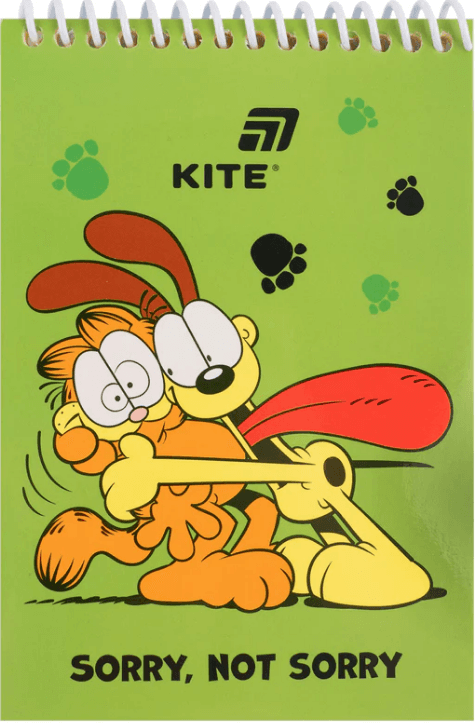 Блокнот пруж. А6 48арк. б/лін. Garfield №GF26-196/Kite — купити | Канцелярський Сад