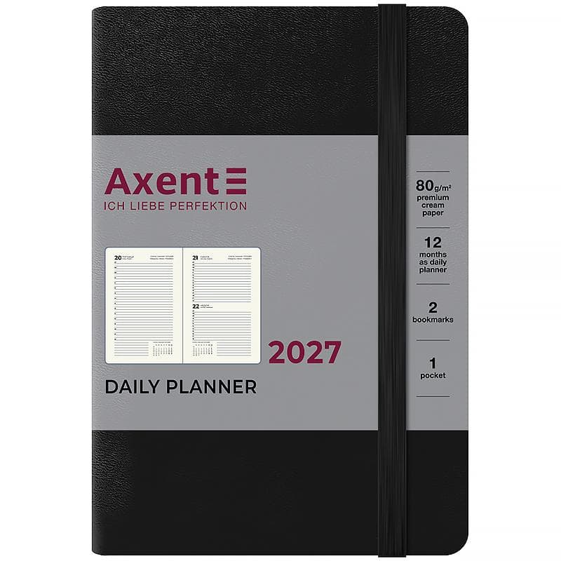 Щоден. А6 "Axent" дат2027 Pocket Strong чорний №8833-27-01-A — купити | Канцелярський Сад