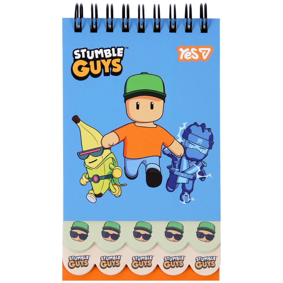 Блокнот пруж. подв. В7 60арк. б/лін."Stumble Guys Blue" з 2фігурн. ярусами №152236/Yes/(30 — фото товару | Канцелярський Сад