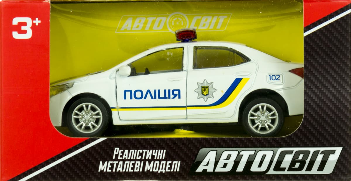Машина інер-а метал. "Автосвіт" Поліція (1:36) 12,5см,в кор-ці,14,5х7,5х6,5см №AS-1832 — фото товару | Канцелярський Сад