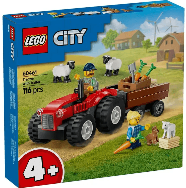 Конструктор "LEGO" City Червоний фермерський трактор із причепом і вівцями №60461 — купити | Канцелярський Сад