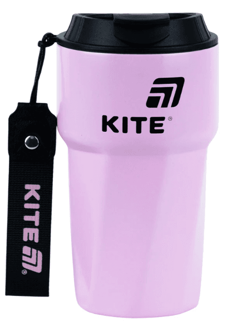 Термочашка метал. 0,45л "Kite" рожева №K26-1220-1 — купити | Канцелярський Сад