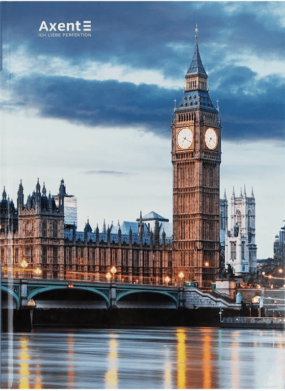 Книга-канц. А4 96арк. кліт. тв. обкл. "City. London" №8425-5-A/Axent — купити | Канцелярський Сад