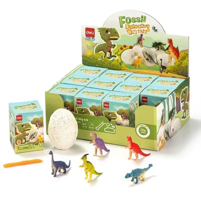 Гра "Розкопки" яйце Dino 12видів №EH764/Deli — купити | Канцелярський Сад