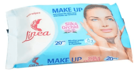 Серветки вологі для зняння макіяжу "LINEA" make up silk&orch №0038 — купити | Канцелярський Сад