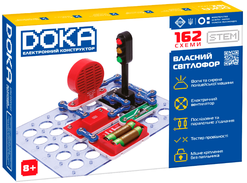 Конструктор електронний "Doka" 162 схеми №D70714/КіддіСвіт — фото товару | Канцелярський Сад