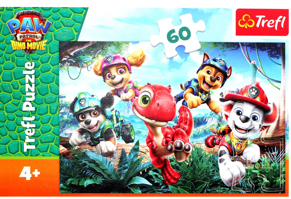 Пазли Trefl 60ел. PAW PATROL Порятунок Діно. THE DINO MOVIE №17425 — купити | Канцелярський Сад