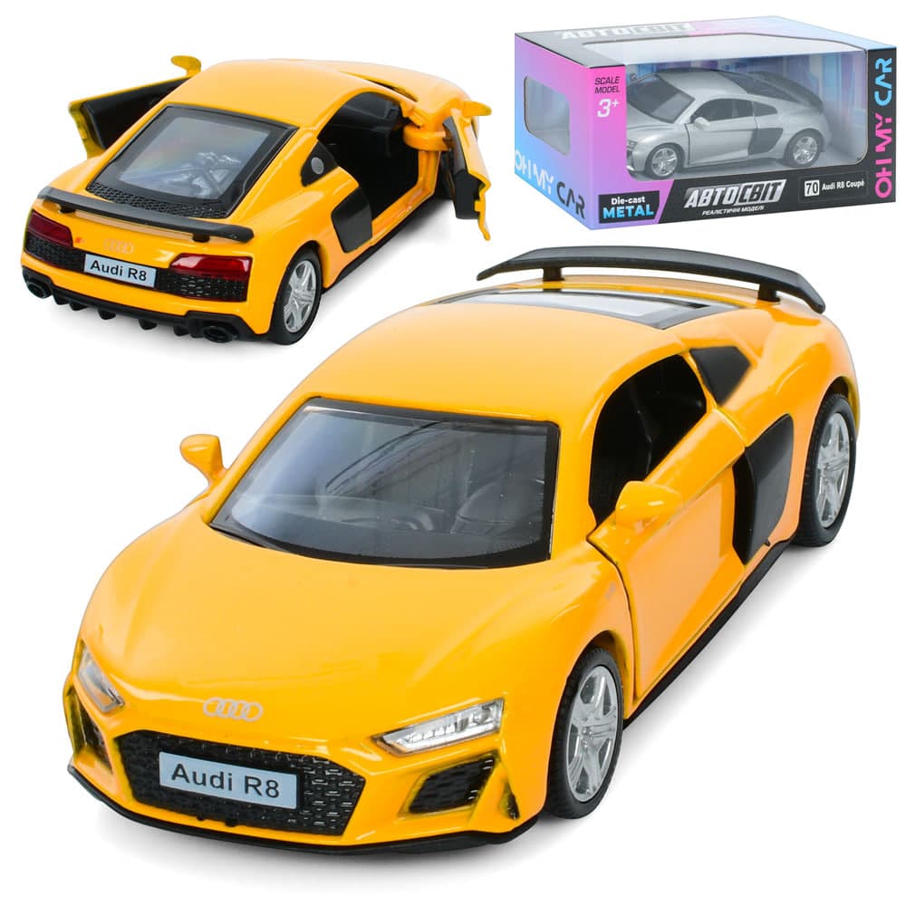 Машина метал. інер-а, "Автосвіт" Audi R8 2019 12см,гумові колеса,відчин. двері №AS-3113 — купити | Канцелярський Сад