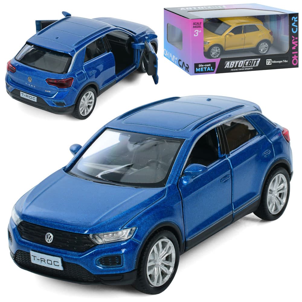 Машина інер-а метал. "Автосвіт" Volkswagen T-Roc 2018 11,5см,в кор-ці №AS-3115 — купити | Канцелярський Сад