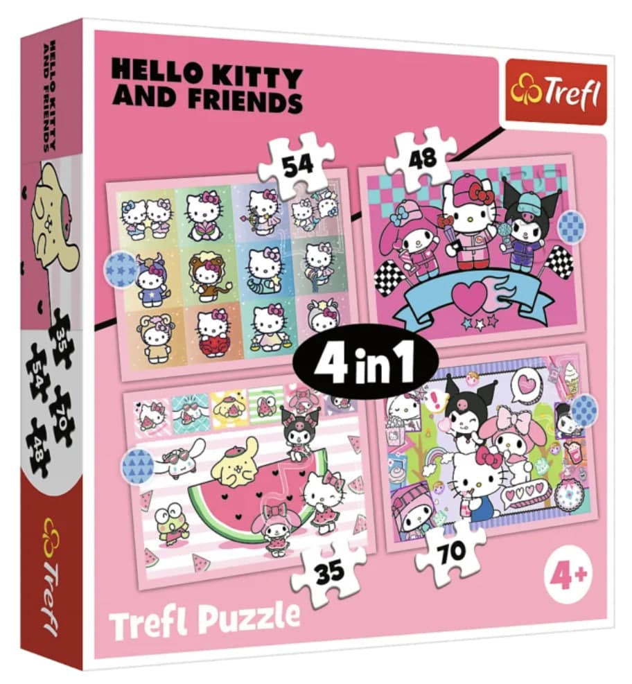 Пазли Trefl 4в1 Hello Kitty Солодкі пригоди №34702 — фото товару | Канцелярський Сад