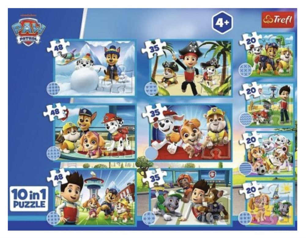 Пазли Trefl 10в1 PAW Patrol Смілива команда №96012 — купити | Канцелярський Сад