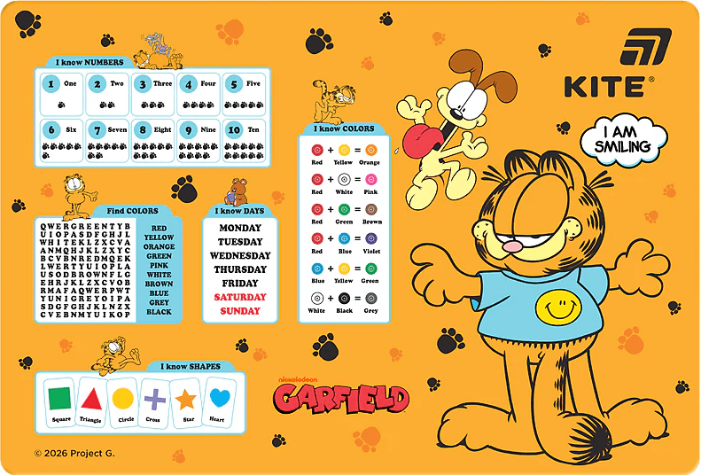 Підкладка для столу "Kite" №GF26-207 Garfield (42,5х29cм) PP — купити | Канцелярський Сад