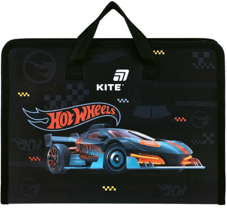 Папка-портфель "Kite" №HW26-202 А4,на блиск. Hot Wheels — купити | Канцелярський Сад