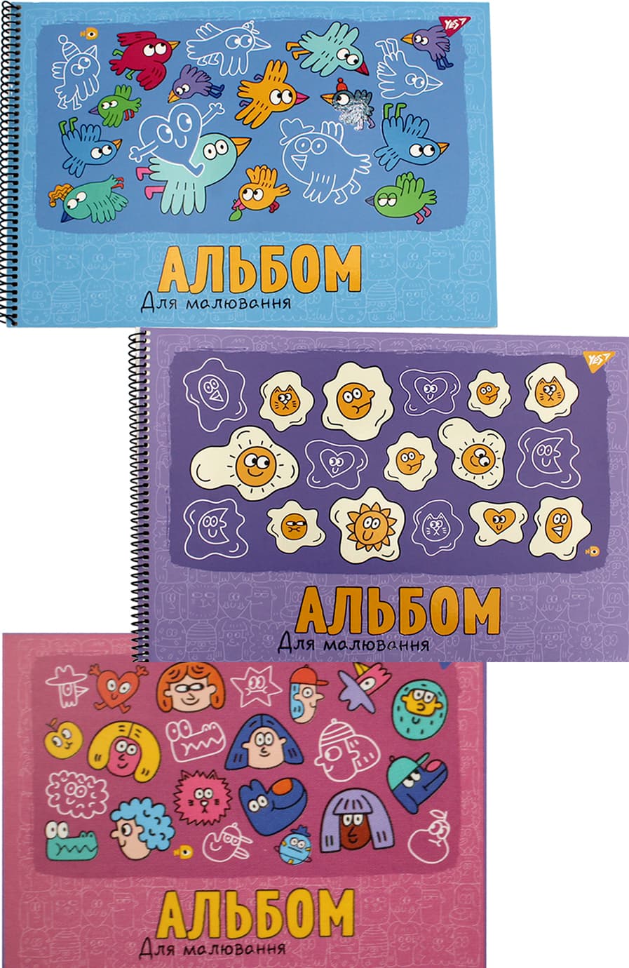 Альбом для малюв. на пруж. 20/100 А4 "Funny faces" УФ-виб. №130568/Yes — купити | Канцелярський Сад