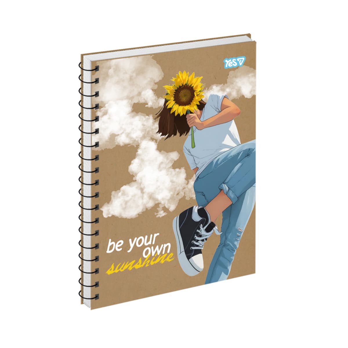 Блокнот пруж. А5 80арк. кліт. крафт Be your own kind of beautiful №1525/Yes — купити | Канцелярський Сад