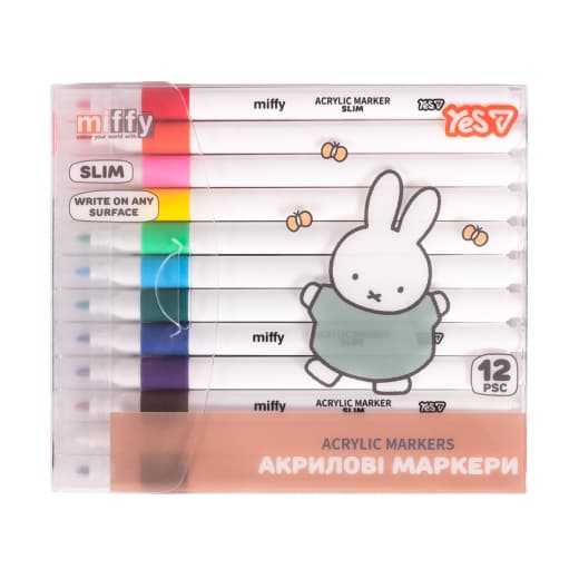 Набір маркерів акрил. "YES" Miffy №650626 12кольор. — купити | Канцелярський Сад