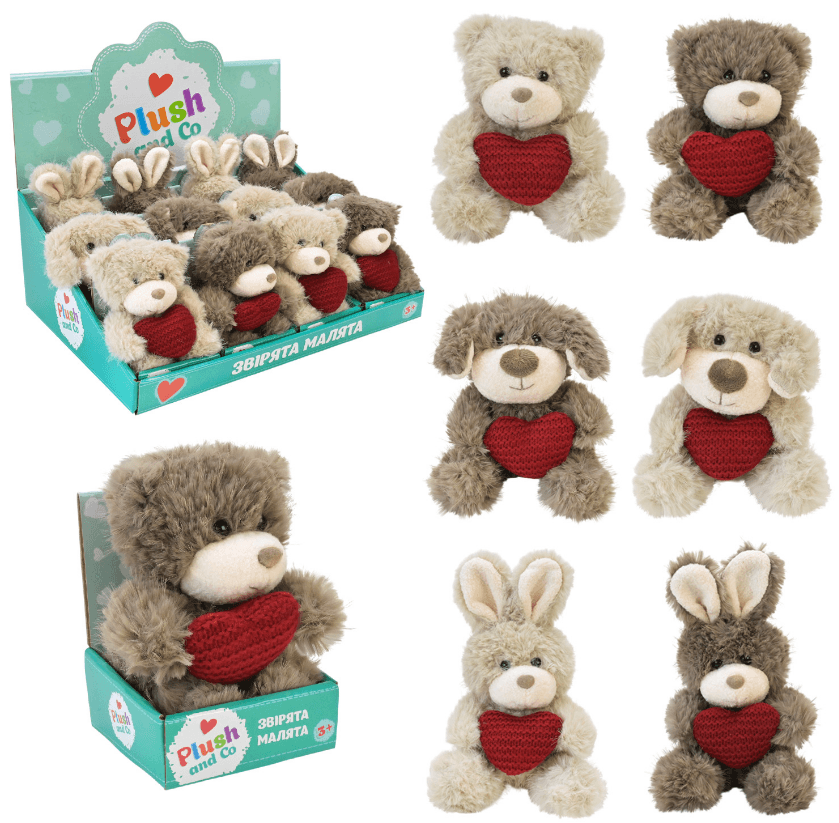 М'яка ігр. "Plush and Co" ведмедик/кролик/песик 13см, в кор38х26х14см №PLC25013(12)(144 КІ — фото товару | Канцелярський Сад