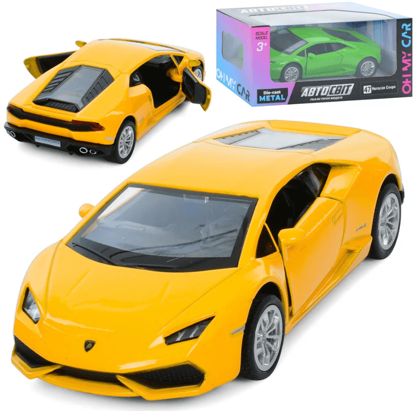 Машина інер-а метал. "Автосвіт" Lamborghini Huracan (1:40) 12,5см,в кор-ці №AS-3096 — фото товару | Канцелярський Сад