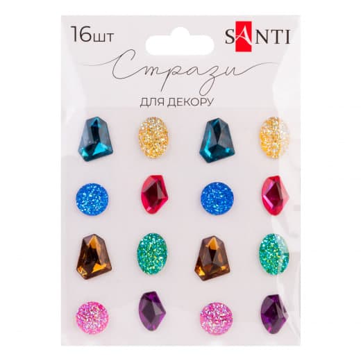 Стрази самокл. "Santi" "Diamonds" 16шт кольор. №743021 — купити | Канцелярський Сад
