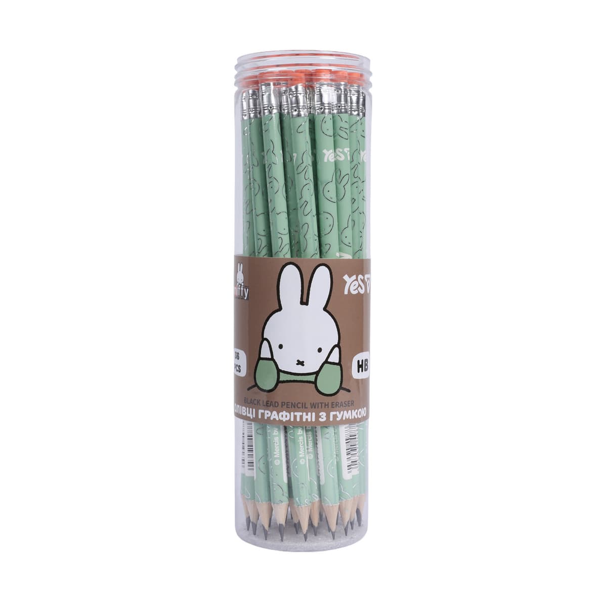 Олівець гр. "Yes" №280691 Miffy круг.,з гумкою,в пласт. тубі — купити | Канцелярський Сад