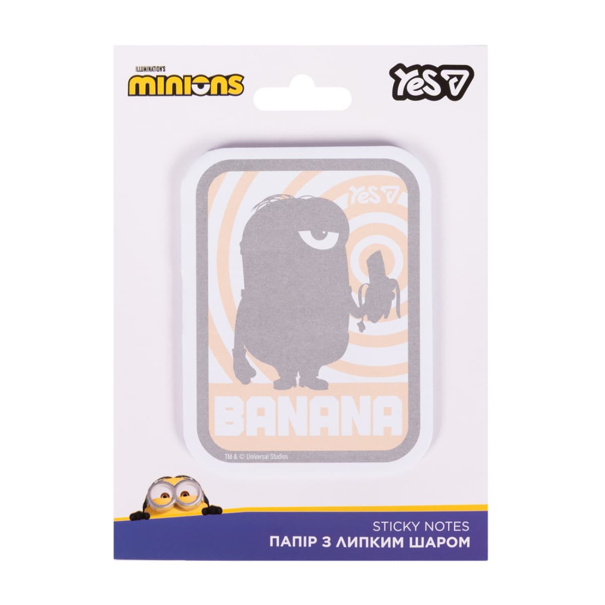 Блок/зам. липк. краєм фігурний 40арк. "Yes" Minions.Banana №170462 — фото товару | Канцелярський Сад