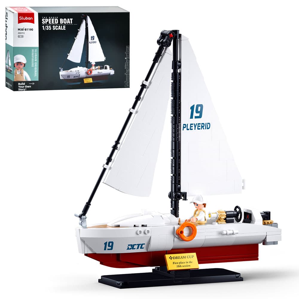 Конструктор "Sluban" Морська серія,яхта,20,9см,260дет,1:35,фірурка,в кор-ці№M38-B1190 — купити | Канцелярський Сад