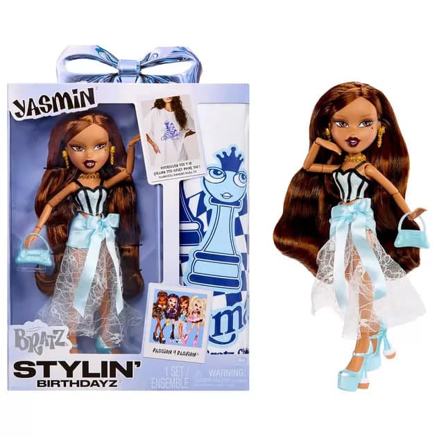 Ігровий набір з лялькою "Bratz серії "Stylin' Birthday" — Ясмін з аксес. №596028/КіддіСвіт — купити | Канцелярський Сад