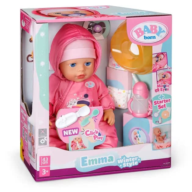 Лялька "Baby Born" серії "Click and Play" - Зимовий стиль Емми 43см,аксесуари/КіддіСвіт — купити | Канцелярський Сад