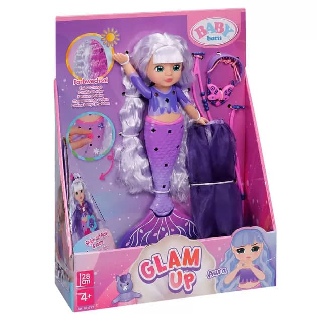 Лялька "Baby Born" серії "Glam Up" - Русалонька Аура 28см,аксесуари №871799/КіддіСвіт — купити | Канцелярський Сад