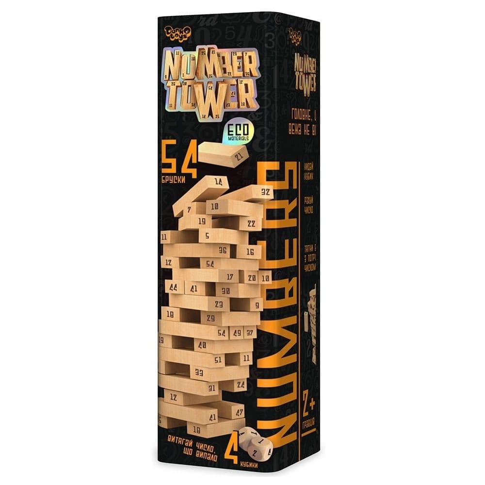 Гра Вежа "Number Tower" укр. №NT-01U/DankoToys — купити | Канцелярський Сад