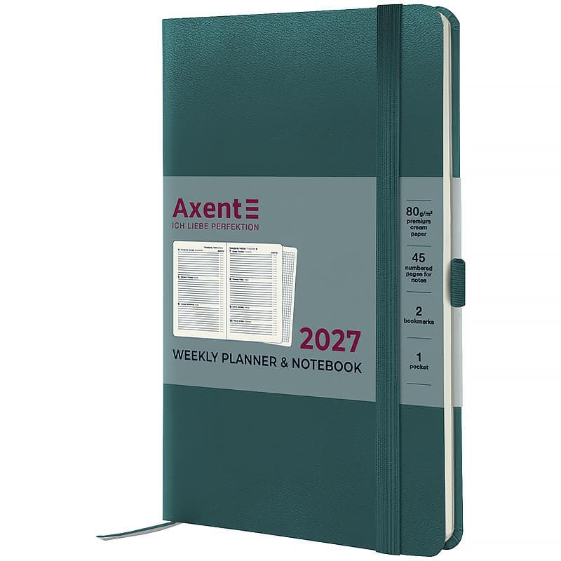 Щотижн. А5 "Axent" дат2027 Partner Strong малахітовий №8505-27-31-A — купити | Канцелярський Сад