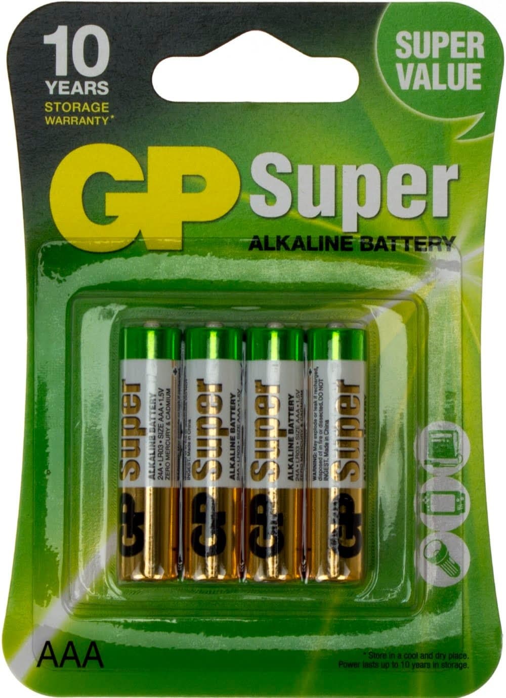 Батарейки GP Super 24A-U4 LR-03/блістер 4шт — купити | Канцелярський Сад